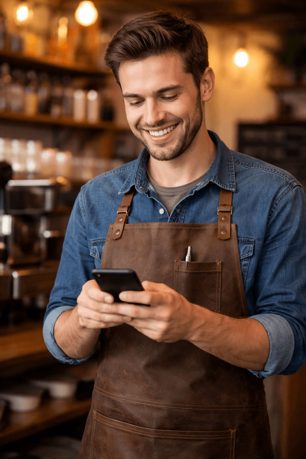 Happy business owner